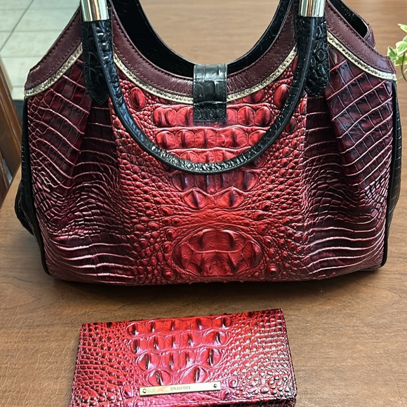 Brahmin Celia Rose purse $250, matching wallet $75, buy both for $300. - Picture 4 of 4